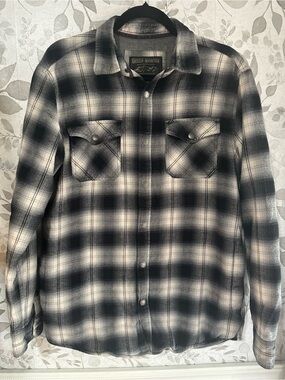 Grizzly Mountain by Dakota Grizzly Men’s Black & White Plaid Shirt Jacket Medium